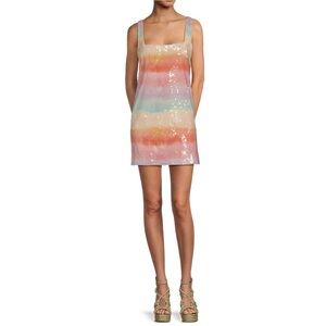 Gianni Bini x DANNIJO Twiggy Ombre Sequin Square Neck Sleeveless Mini Dress